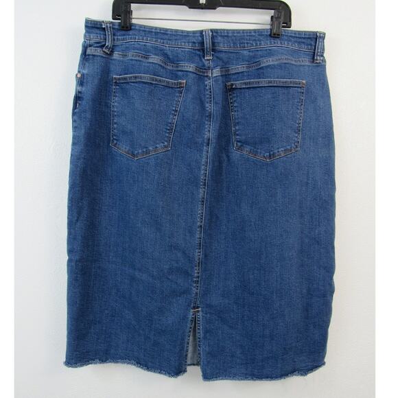 A.n.a. Size 18 Denim Knee Length Pencil Skirt Jeans Blue Casual Basics Western - Picture 1 of 4
